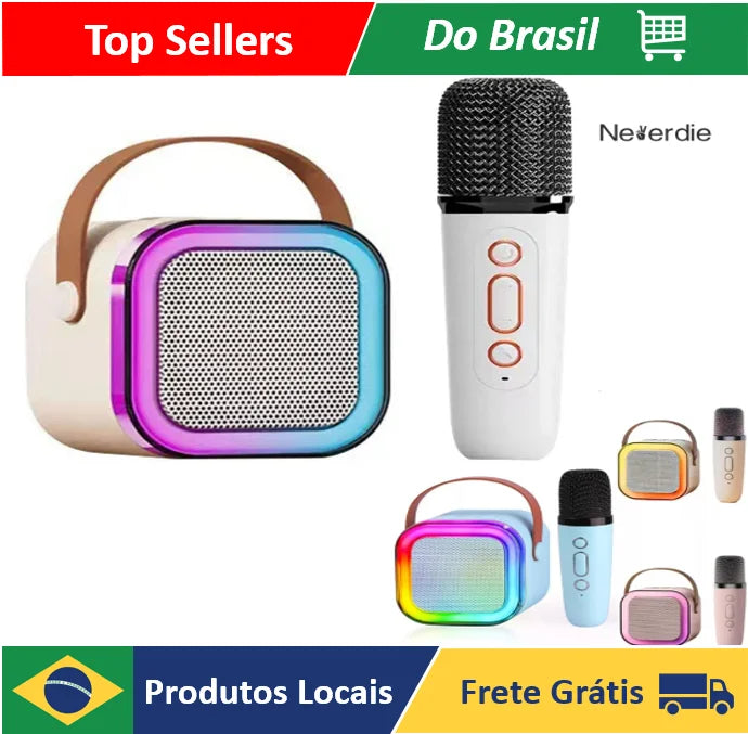Caixa De Som C/ Microfone Karaokê